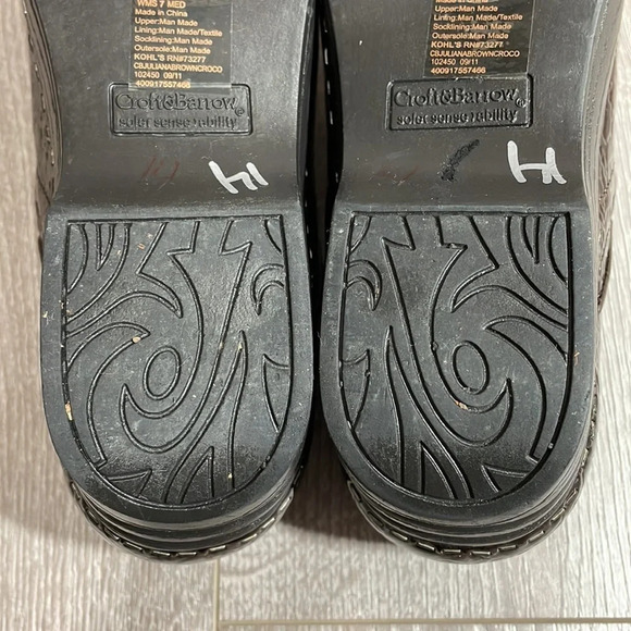 Croft & Barrow Juliana Brown Patent Faux Croc Clog Mule Sole (Sense) Abi… - Picture 9 of 15